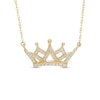 Thumbnail Image 0 of 1/8 CT. T.W. Diamond Crown Necklace in 10K Gold - 16.5"