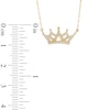 Thumbnail Image 1 of 1/8 CT. T.W. Diamond Crown Necklace in 10K Gold - 16.5"