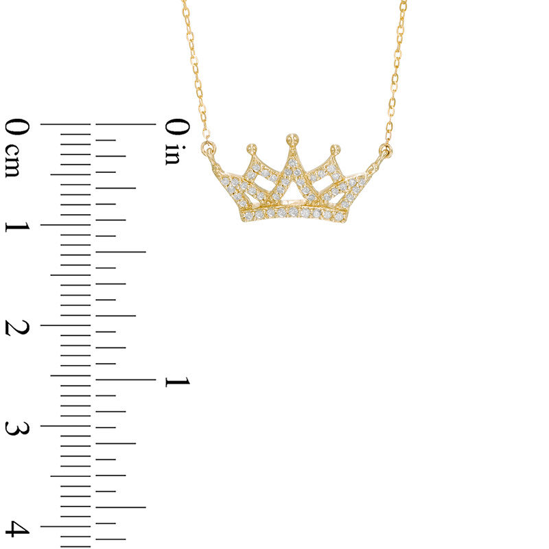 1/8 CT. T.W. Diamond Crown Necklace in 10K Gold - 16.5