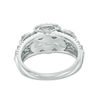 Thumbnail Image 2 of 1-1/5 CT. T.W. Diamond Double Cushion Frame Past Present Future® Engagement Ring in 14K Two-Tone Gold