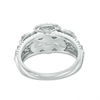 Thumbnail Image 3 of 1-1/5 CT. T.W. Diamond Double Cushion Frame Past Present Future® Engagement Ring in 14K Two-Tone Gold