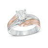 Thumbnail Image 0 of 1 CT. Diamond Solitaire Bypass Engagement Ring in 14K Two-Tone Gold