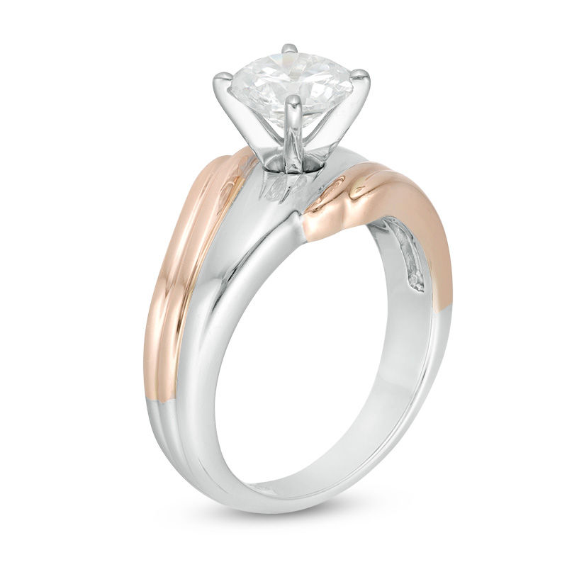 1 CT. Diamond Solitaire Bypass Engagement Ring in 14K Two-Tone Gold
