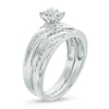 Thumbnail Image 1 of 1/4 CT. T.W. Diamond Slant Bridal Set in Sterling Silver