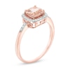 Thumbnail Image 1 of 6.0mm Cushion-Cut Morganite and 1/6 CT. T.W. Diamond Frame Ring in 10K Rose Gold