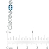 Thumbnail Image 1 of Oval London and Swiss Blue Topaz with Diamond Accent "S" Bracelet in Sterling Silver - 7.25"