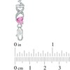 Thumbnail Image 2 of 5.0mm Heart-Shaped Lab-Created Pink Sapphire and Diamond Accent "MOM" Bracelet in Sterling Silver - 7.25"