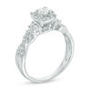 Thumbnail Image 1 of 1/2 CT. T.W. Diamond Frame Twist Shank Engagement Ring in 10K White Gold