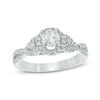 Thumbnail Image 0 of 1/2 CT. T.W. Diamond Frame Twist Shank Engagement Ring in 10K White Gold