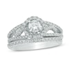 Thumbnail Image 1 of 3/4 CT. T.W. Diamond Frame Split Shank Bridal Set in 10K White Gold