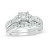 Thumbnail Image 1 of 1 CT. T.W. Diamond Tri-Sides Bridal Set in 10K White Gold