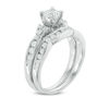 Thumbnail Image 2 of 1 CT. T.W. Diamond Tri-Sides Bridal Set in 10K White Gold