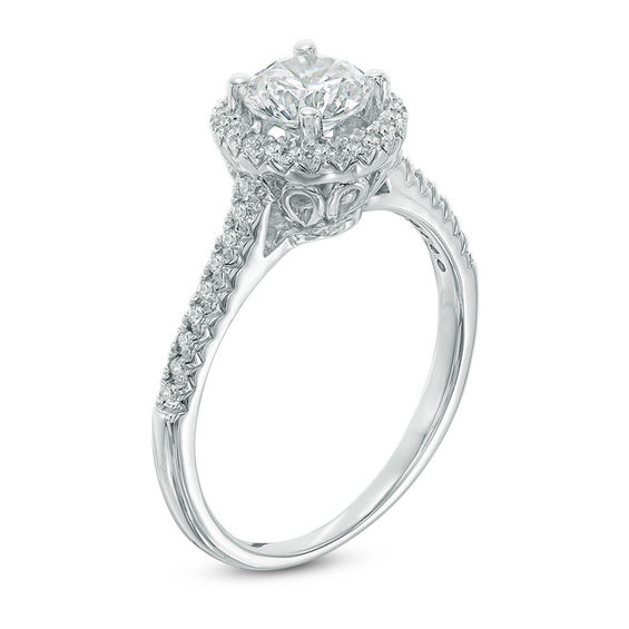 7/8 CT. T.w. Diamond Frame Engagement Ring in 10K White Gold