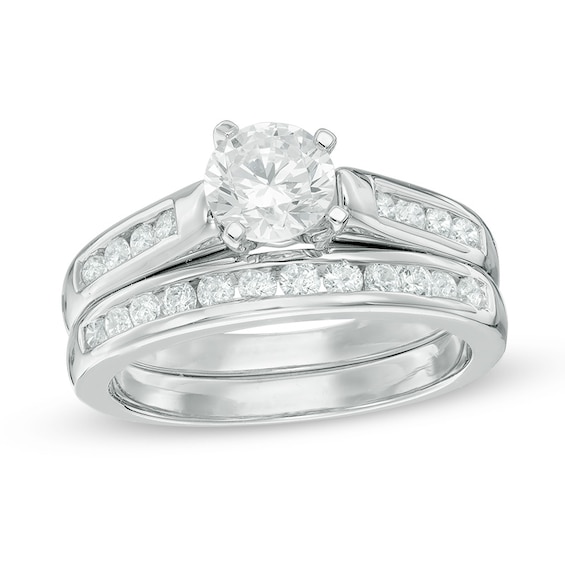 1-1/4 CT. T.w. Diamond Channel Bridal Set in 10K White Gold