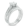 Thumbnail Image 1 of 1-1/4 CT. T.W. Diamond Channel Bridal Set in 10K White Gold