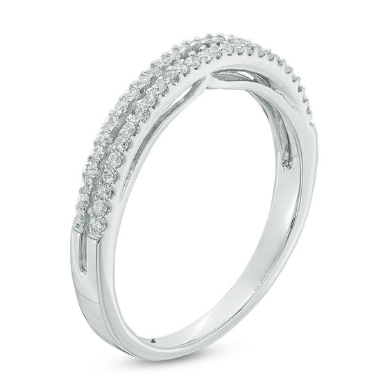 1/10 CT. T.w. Diamond Two Row Anniversary Band in Sterling Silver