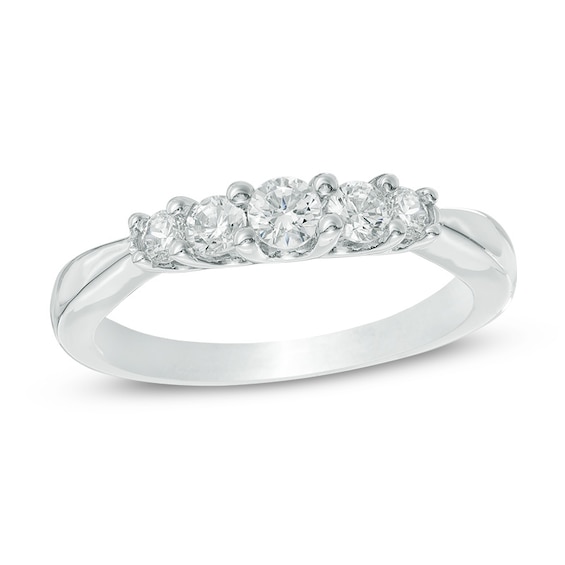 1/2 CT. T.w. Diamond Five Stone Anniversary Band in 10K White Gold