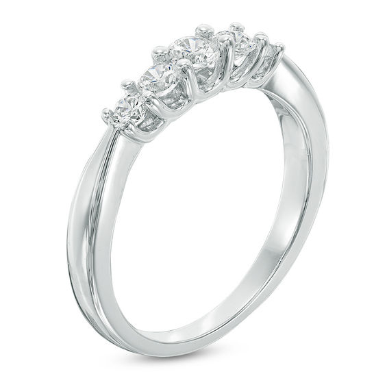 1/2 CT. T.w. Diamond Five Stone Anniversary Band in 10K White Gold