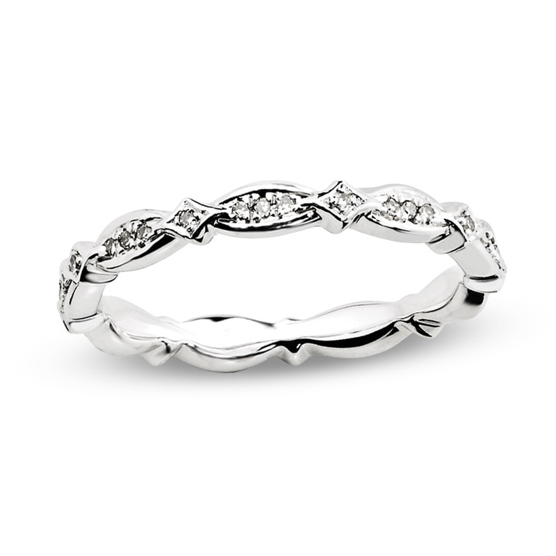 Stackable Expressions™ 1/8 CT. T.W. Diamond Eternity Style Band in Sterling Silver