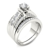 Thumbnail Image 2 of 1-1/4 CT. T.W. Diamond Multi-Row Bridal Set in 14K White Gold