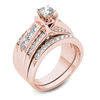 Thumbnail Image 2 of 1-1/4 CT. T.W. Diamond Multi-Row Bridal Set in 14K Rose Gold