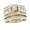 Thumbnail Image 1 of 1-1/4  CT. T.W. Diamond Multi-Row Bridal Set in 14K Gold
