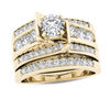 Thumbnail Image 0 of 1-1/4  CT. T.W. Diamond Multi-Row Bridal Set in 14K Gold