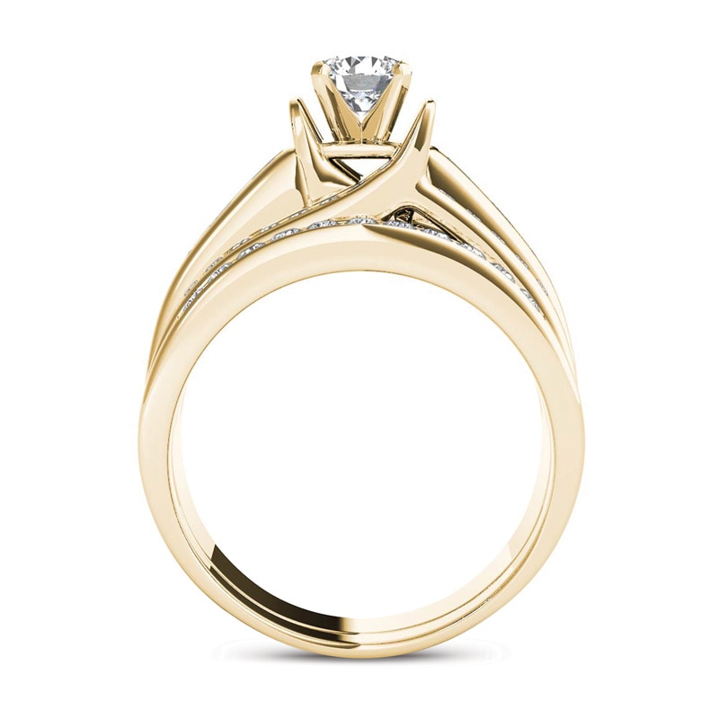 1-1/4  CT. T.W. Diamond Multi-Row Bridal Set in 14K Gold