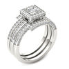 Thumbnail Image 1 of 1-3/8 CT. T.W. Princess-Cut Diamond Frame Three Piece Bridal Set in 14K White Gold
