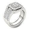 Thumbnail Image 2 of 1-3/4 CT. T.W. Quad Princess-Cut Diamond Frame Three Piece Bridal Set in 14K White Gold