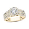 Thumbnail Image 1 of 1 CT. T.W. Diamond Frame Multi-Row Engagement Ring in 14K Gold