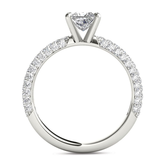 1 CT. T.w. Princess-Cut Diamond Engagement Ring in 14K White Gold