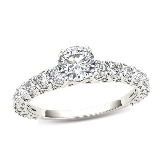 1 CT. T.w. Diamond Engagement Ring in 14K White Gold