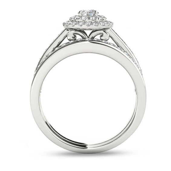 1 CT. T.W. Diamond Double Frame Bridal Set in 14K White Gold 1 CT. T.W. Diamond Double Frame Bridal Set in 14K White Gold