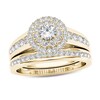 Thumbnail Image 1 of 1 CT. T.W. Diamond Double Frame Bridal Set in 14K Gold