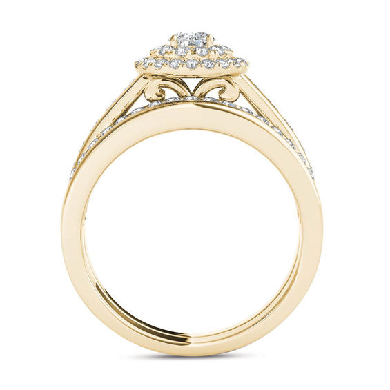1 CT. T.w. Diamond Double Frame Bridal Set in 14K Gold
