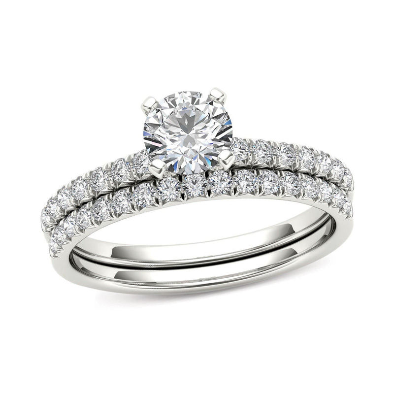 Main Image 1 of 1 CT. T.W. Diamond Bridal Set in 14K White Gold