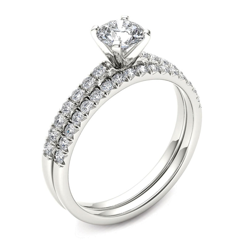 Main Image 2 of 1 CT. T.W. Diamond Bridal Set in 14K White Gold