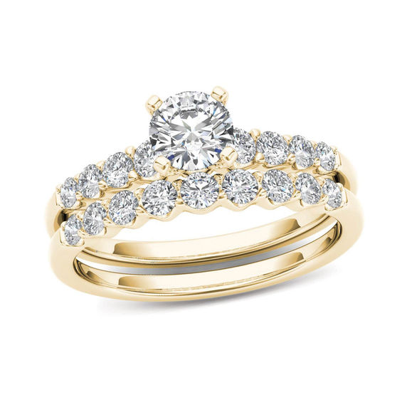 1 CT. T.W. Diamond Bridal Set in 14K Gold | Engagement Rings | Wedding ...