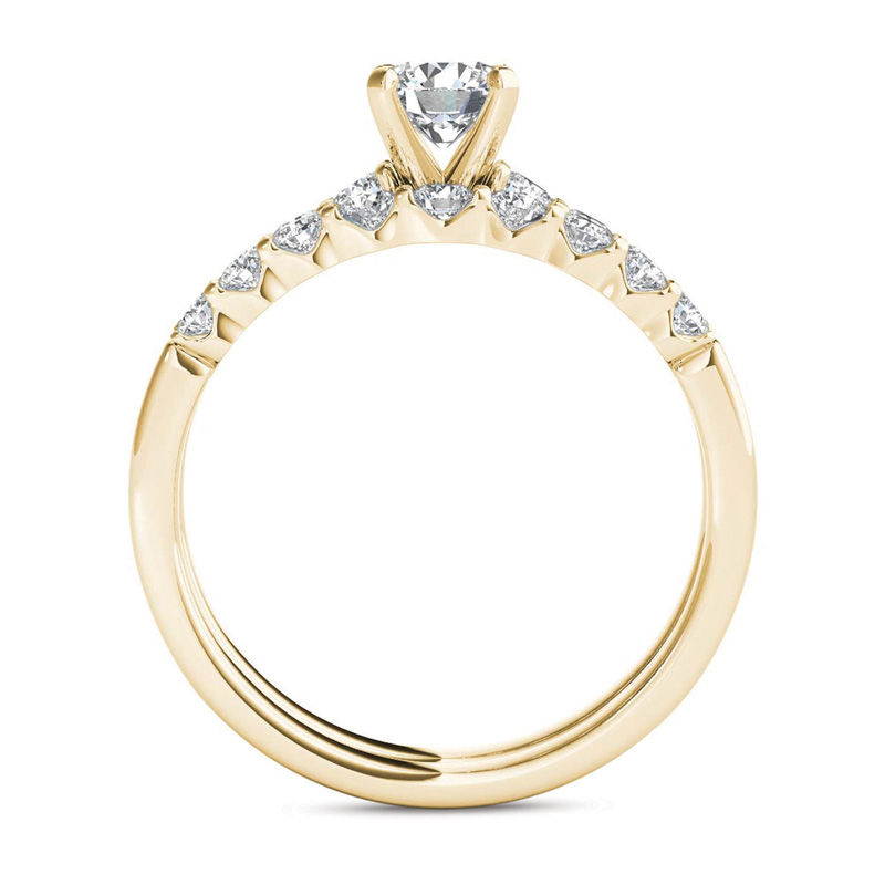 Main Image 3 of 1 CT. T.W. Diamond Scallop Shank Bridal Set in 14K Gold