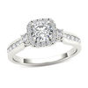 Thumbnail Image 0 of 7/8 CT. T.W. Diamond Cushion Frame Engagement Ring in 14K White Gold