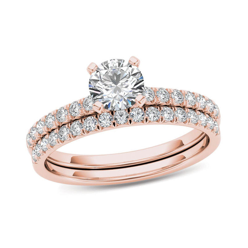 Main Image 1 of 1 CT. T.W. Diamond Bridal Set in 14K Rose Gold
