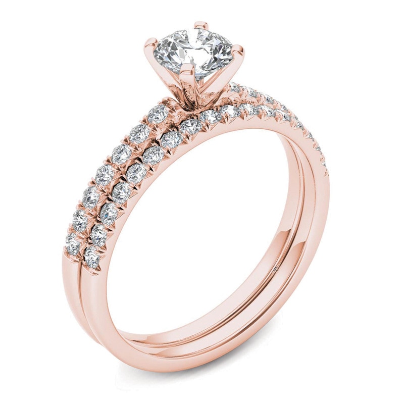 Main Image 2 of 1 CT. T.W. Diamond Bridal Set in 14K Rose Gold
