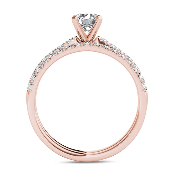1 CT. T.w. Diamond Bridal Set in 14K Rose Gold
