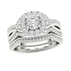 Thumbnail Image 1 of 1-1/4 CT. T.W. Diamond Twist Shank Frame Bridal Set in 14K White Gold