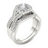 Thumbnail Image 2 of 1-1/4 CT. T.W. Diamond Twist Shank Frame Bridal Set in 14K White Gold