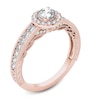 Thumbnail Image 1 of 1 CT. T.W. Diamond Frame Vintage-Style Engagement Ring in 14K Rose Gold