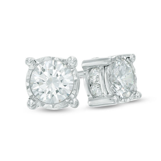 1-1/2 CT. T.w. Diamond Stud Earrings in 10K White Gold