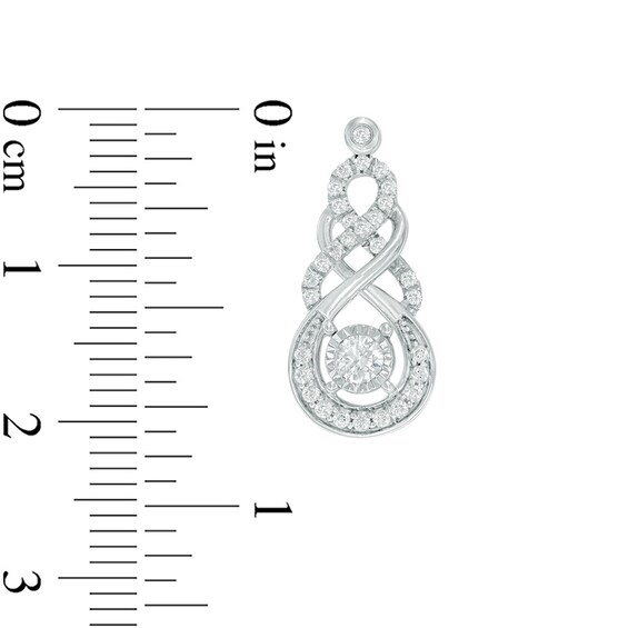 1/2 CT. T.w. Diamond Double Infinity Drop Earrings in 10K White Gold