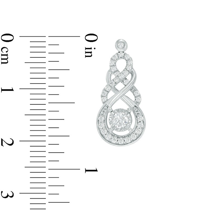 Main Image 2 of 1/2 CT. T.W. Diamond Double Infinity Drop Earrings in 10K White Gold
